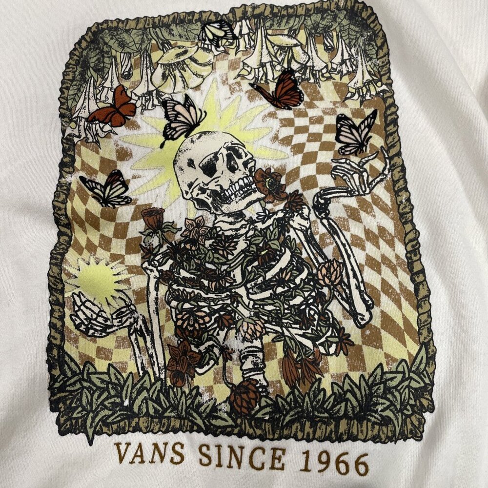 Vans Skeleton & Butterflies Crewneck Sweatshirt – Size Small